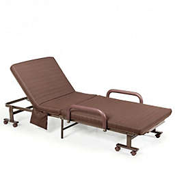 Costway Adjustable Guest Single Bed Lounge Portable Wheels