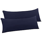 PiccoCasa 2 Packs Body Pillow Case, 110 Gsm Brushed Microfiber Pillowcases with Envelope Closure, Soft Full Body Pillow Covers for Long Pillows Solid Pillow Protector 20"x60", Navy Blue