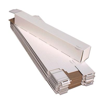 AOS Home Office Self Locing Stackable Mailer and Files Documents Storage Box - 5"x5"x37", Pack of 25