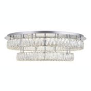 Elegant Lighting Monroe LED light Chrome Flush Mount Clear Royal Cut Crystal
