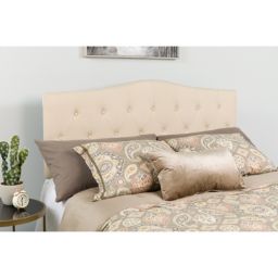 Flash Furniture Cambridge Tufted Upholstered King Size Headboard in Beige Fabric