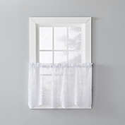 Saturday Knight Ltd Touch Of Spring Attractive Window Tier - 2 Piece - 56x24", White