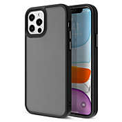 Insten Compatible with iPhone 12 Pro Case & iPhone 12 Case 6.1 inch, Translucent Matte Hybrid Cover, Anti-Shatter Anti-shock Drop Protection, Wireless Charging, Black