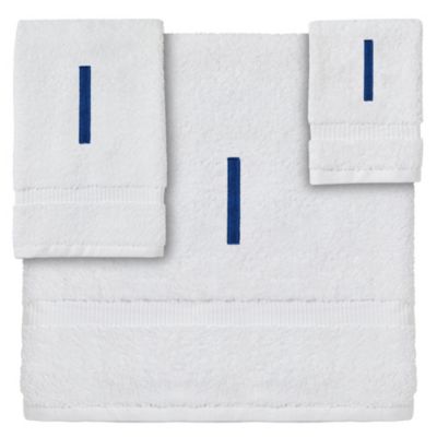 Juvale 3-Piece Letter I Monogrammed Bath Towels Set, Embroidered Initial I Wedding Gift (White, Blue)