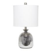Elegant Designs Home Decorative Contemporary Silvery Glass Table Lamp with White Shade