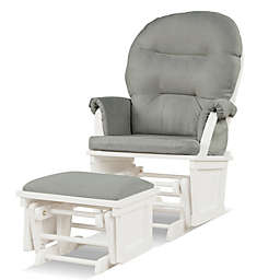 Gymax Wood Glider & Ottoman Cushion Set Baby Nursery Rocking Chair