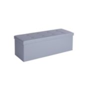 SONGMICS Storage Ottoman, Padded Bench, Bed End Stool and Folding Seat, 31.7 Gal (120L) Capacity, Holds up to 660 lb, Gray