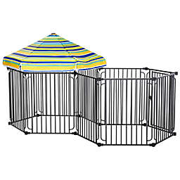 PawHut Dog Playpen with Door & Removable Cover for Small & Most Medium Sized Dogs Indoor & Outdoor Use, 47