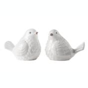 Urban Trends Collection Ceramic Sitting Bird Figurine Assortment of Two Gloss Finish White