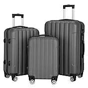 Infinity Merch 3-in-1 Multifunctional Traveling Suitcase Luggage Set in Grey