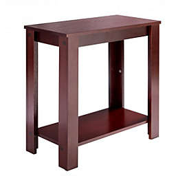 Costway Espresso Wooden Sofa End Table Side Table