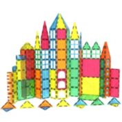 Mag Genius 182 pieces of Mathematically Shaped Magnetic Colorful and Transparent Building Tiles