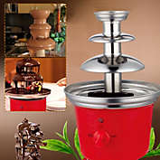 Kitcheniva 3-Tier Commercial Chocolate Fondue Fountain Cheese Melting Machine w/Fruit Plate