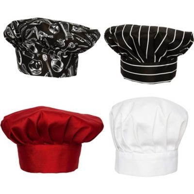 Various Colors Sizes Pack of 6 Adult Kids Cotton Canvas Adjustable Chef Hat 