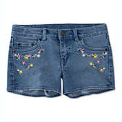 Levi&#39;s Little Girl&#39;s Side Slit Embroidered Denim Shorts Blue Size 6X