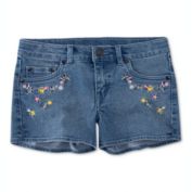 Levi&#39;s Little Girl&#39;s Side Slit Embroidered Denim Shorts Blue Size 6X