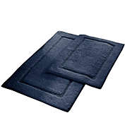 Saltoro Sherpi Nantes 2 Piece Fabric Bath Mat with Non Slippery Back The Urban Port, Dark Blue-