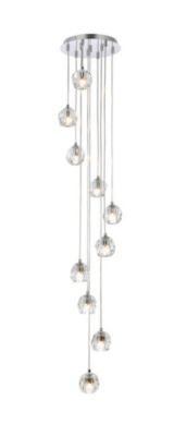 Elegant Lighting Luxurious Eren Adjustable Hanging 10 Lights Pendant for Living Room, Kitchen, Bedroom & Hallway, Chrome