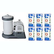 Intex 2500 GPH Krystal Clear Pool Filter Pump w/ GCFI & 6 Type B Cartridges