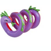 Swim Central Inflatable Purple and Green Two Headed Curly Serpent Swimming Pool Float Toy, 96-Inch