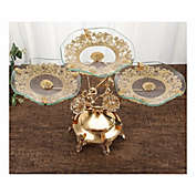 Stock Preferred 3-Tier Crystal Cake Holder Stand in Gold