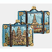 Island of Bali Travel Suitcase Polish Glass Christmas Ornament Indonesia ONE pc