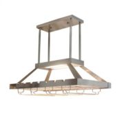 Elegant Designs Contemporary 2 Light LED Overhead Wine Rack - Brushed Nickel