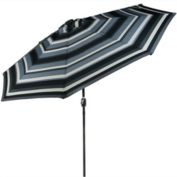 Sunnydaze Solar Patio Umbrella with Tilt & Crank - Catalina Beach - 9-Foot