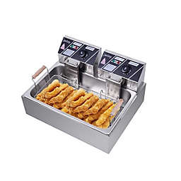 Infinity Merch  Stainless Steel Large Single-Cylinder Electric Fryer