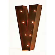 Modern Home Rustic Vintage 11" Decorative LED Light Glow Letters - Letter V
