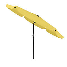 CorLiving  Round Tilting Patio Umbrella, Yellow
