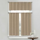 Alternate image 0 for Kate Aurora Complete Textured 3 Piece Café Kitchen Curtain Tier & Valance Set - 56 in. W x 15 in. L, Linen