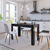 vidaXL Dining Table High Gloss Black 47.2"x23.6"x29.9" Chipboard
