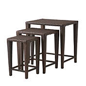 GDF Studio Mayall Multibrown Wicker Nested Side Tables (Set of 3)