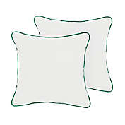 Outdoor Living and Style Set of 2 Sunbrella Canvas Natural/Canvas Forest Green Outdoor Pillow, 18"