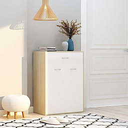 Home Life Boutique Shoe Cabinet White and Sonoma Oak 23.6