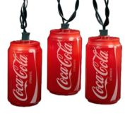 Kurt Adler 10 Red Blow Mold Classic Coca-Cola Can Party Christmas Lights - 9 ft Green Wire