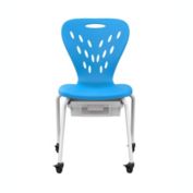Luxor Modern Stackable Mobile School Chair with Heavy Duty Wheels and Removable Storage Bin