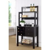 Benzara Well Designed Efficient Bakers Rack, Dark Brown- Saltoro Sherpi
