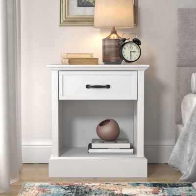 GALANO Furniture Xylon 1-Drawer Bedside Table Cabinet Nightstand w/Drawers Storage and Ultra Fast Assembly (24.2 in. x 21.7 in. x 15.7 in.)