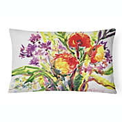 Caroline&#39;s Treasures Flower Canvas Fabric Decorative Pillow 12 x 16