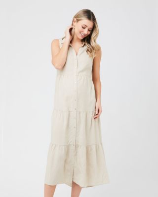 Ripe Maternity Tracy Tiered Dress  Natural