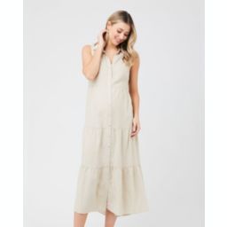Ripe Maternity Tracy Tiered Dress  Natural