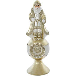 Kurt Adler Noble Gems Glass Santa Tree Topper, Gold 8.75 Inch