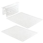 mDesign Kitchen In-Sink Protector Set of 3 - 1 Sink Saddle, 2 Large Sink Mats