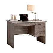 Benzara Adorning Contemporary Style Office Desk , Gray- Saltoro Sherpi