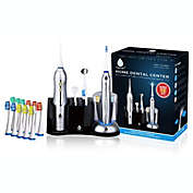 Pursonic Rechargeable Sonic Toothbrush and Rechargeable Water Flosser with 12 Brush Heads