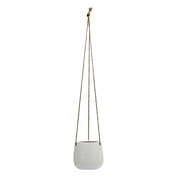 Kingston Living 7" White Ceramic Outdoor Abstract Hanging Planter