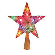 Multicolored Lighted Crystal Star Christmas Tree Topper Decoration 7 Inch UL0158