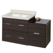 American Imaginations 37 75-in W Wall Mount Dawn Grey Vanity Set For 3H8-in Drilling Beige Top White UM Sink